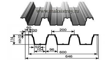 Профнастил Н114-600