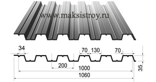 Профнастил НС35-1000